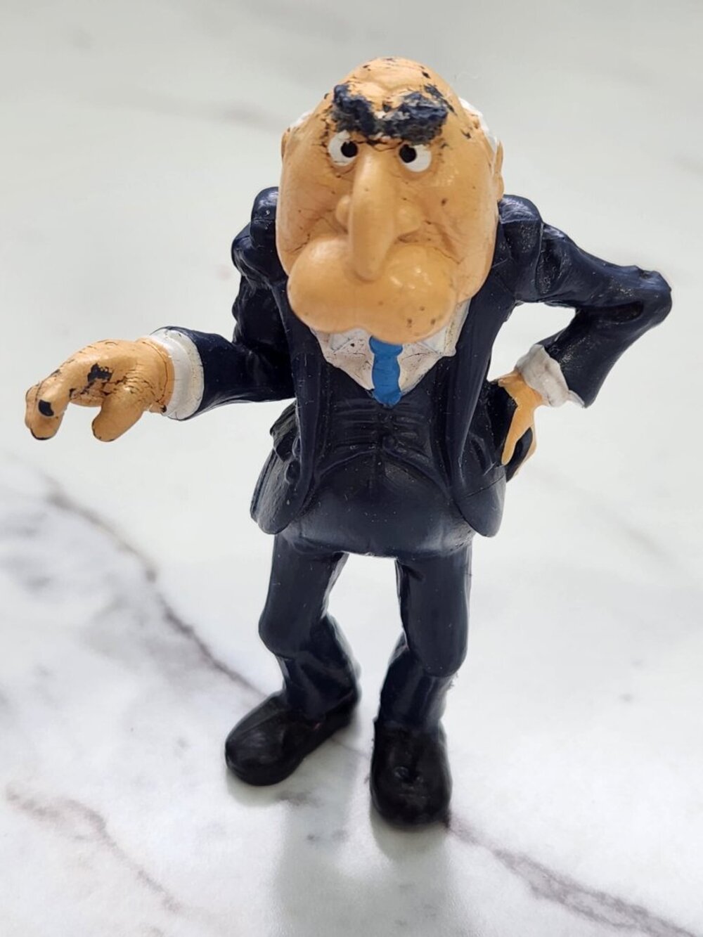 Vintage 1979 Henson Muppet Show Statler Mini PVC Figure Made In Portugal 2.75”
